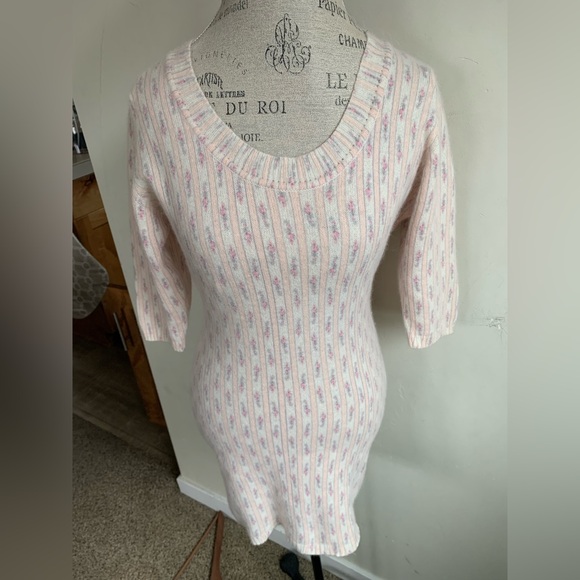 La Fee Maraboutee Women's Coquette Knit Mini Dress France Wool Angora Romantic S - Picture 1 of 14